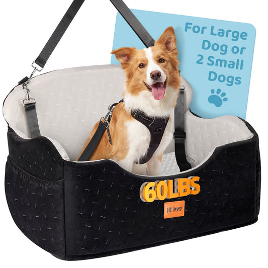 KYG Dog Car Seat for Large Medium Dogs up to 55 lbs or 2 Small Dogs