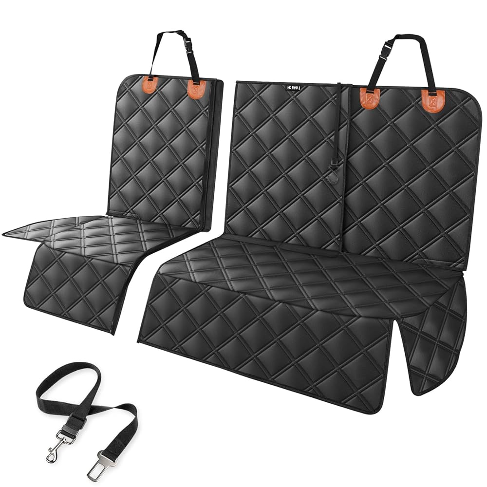 KYG Dog Car Seat Cover — Front & Rear, Detachable Zipper Design, Waterproof 600D Oxford
